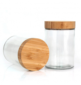 Sealed storage jar bottle bamboo wooden lid