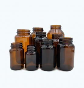 Tawny glass fine oil bottle