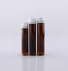 Tawny plastic medicine bottle