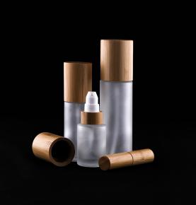 Bamboo glass emulsion bottle, sprinkling bottle wooden lipstick tube