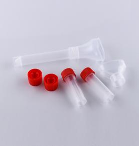 Transparent graduated bottle with funnel