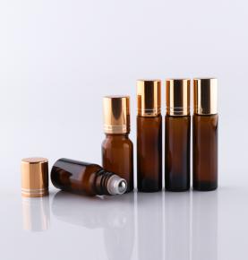 Amber Glass Roller Bottle with Removable Stainless Steel  