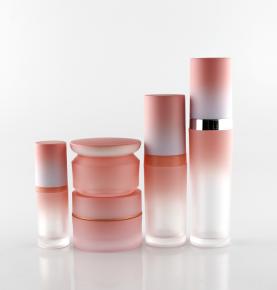 Frosted glass cosmetic bottle