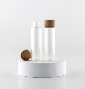 Glass test tube with bamboo cover